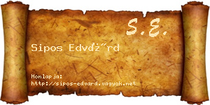 Sipos Edvárd névjegykártya